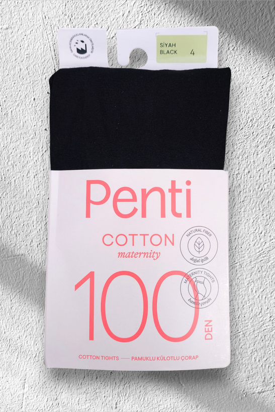 جوراب شلواری بارداری نخی مشکی Penti مدل Cotton 100 دن – اصل ترکیه