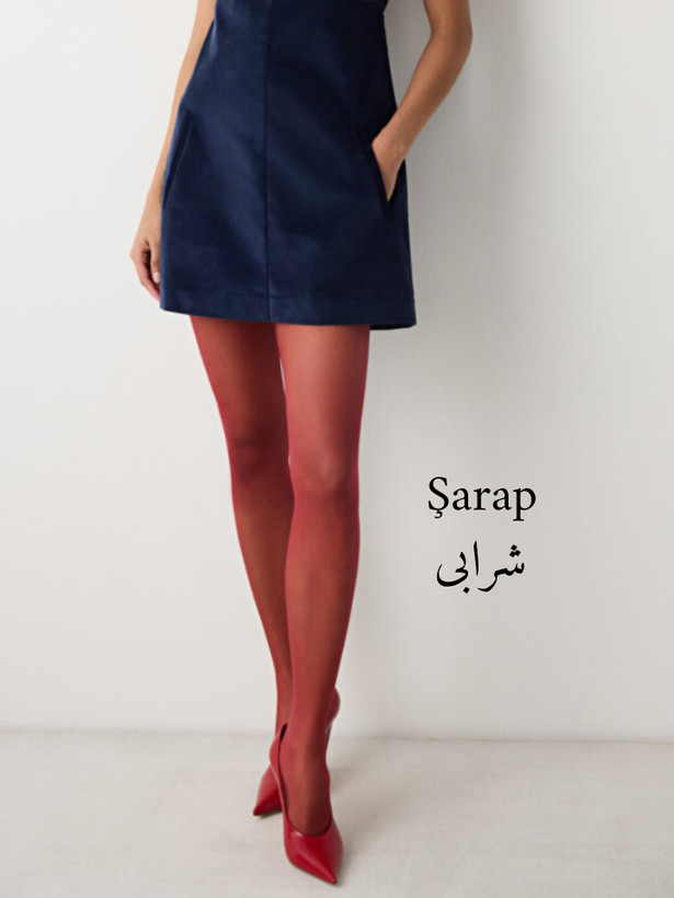 جوراب شلواری شیشه ای شرابی